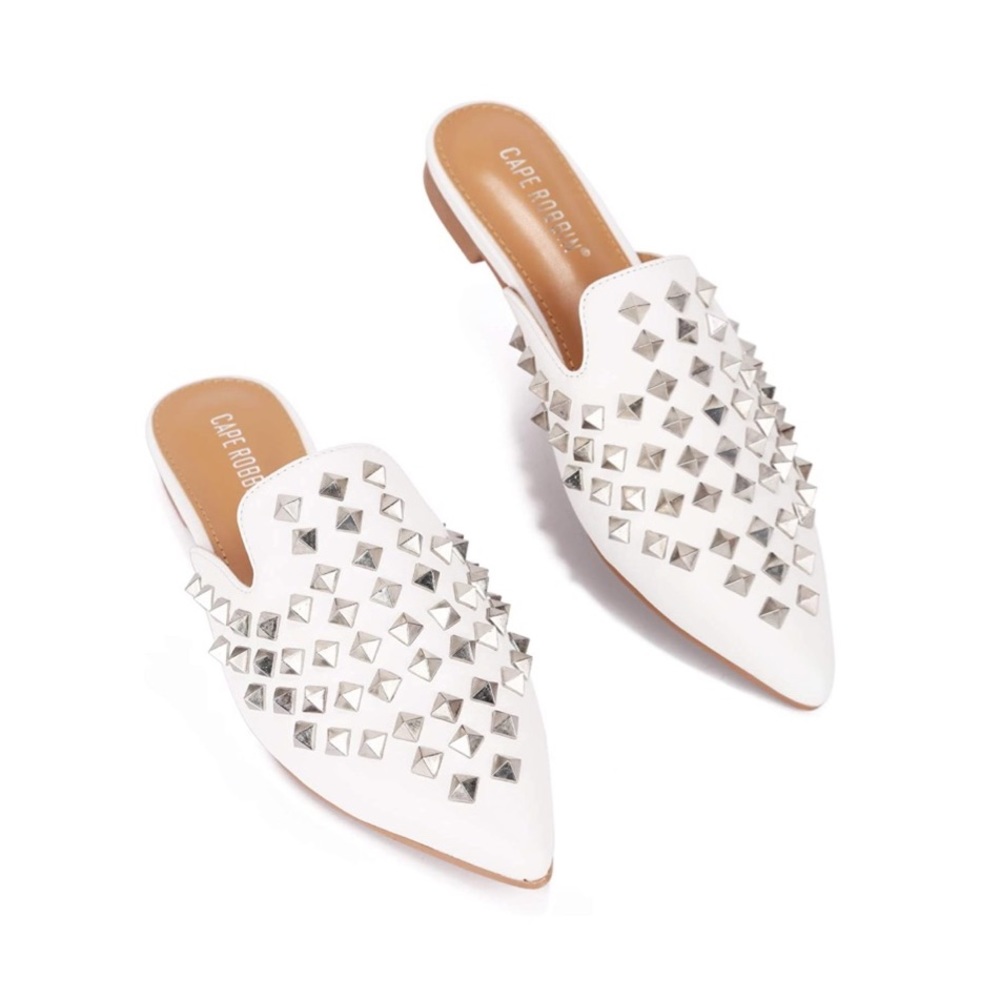 Studded Flat Slides Mules Slip Sandals